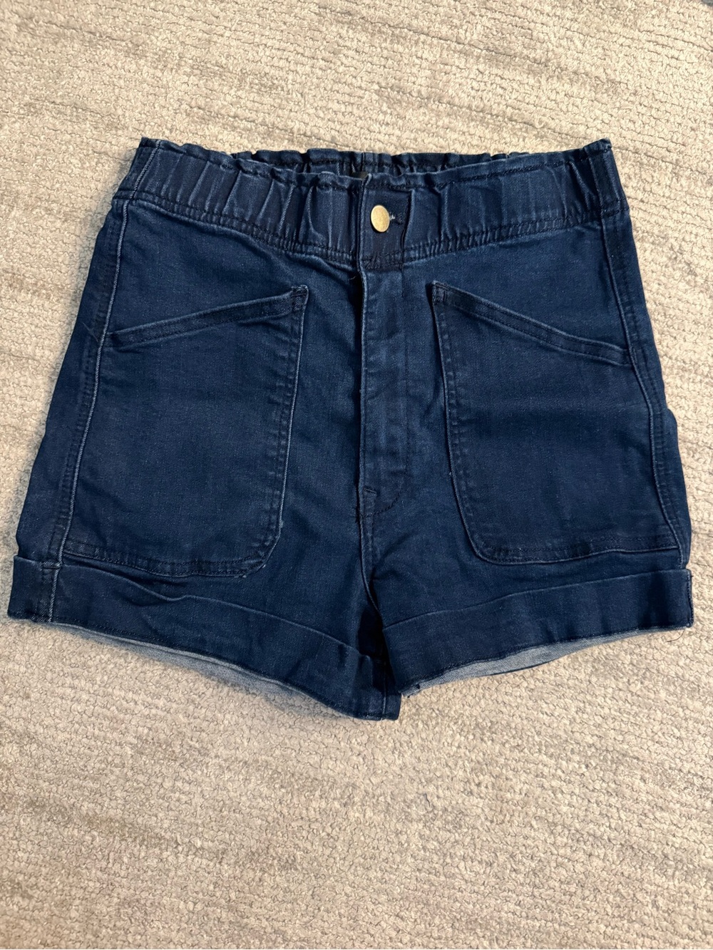 AQUA elastic waist denim shorts